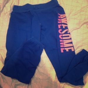 Athletic blue and pink sweats